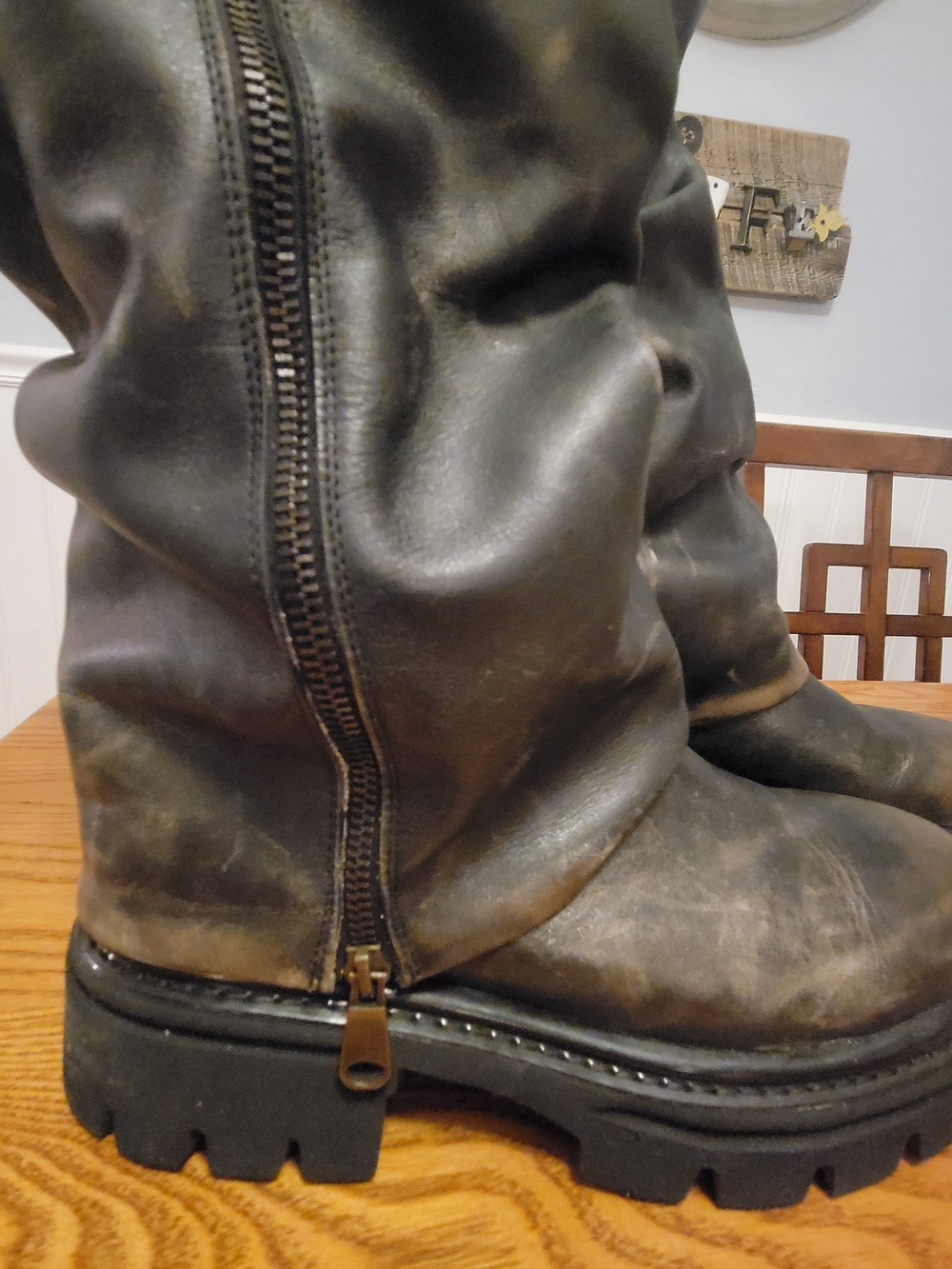 Copy -Free People Womens Brown Distressed Monarch Moto Boots Size EU 41 / US 10 - Picture 4 of 14